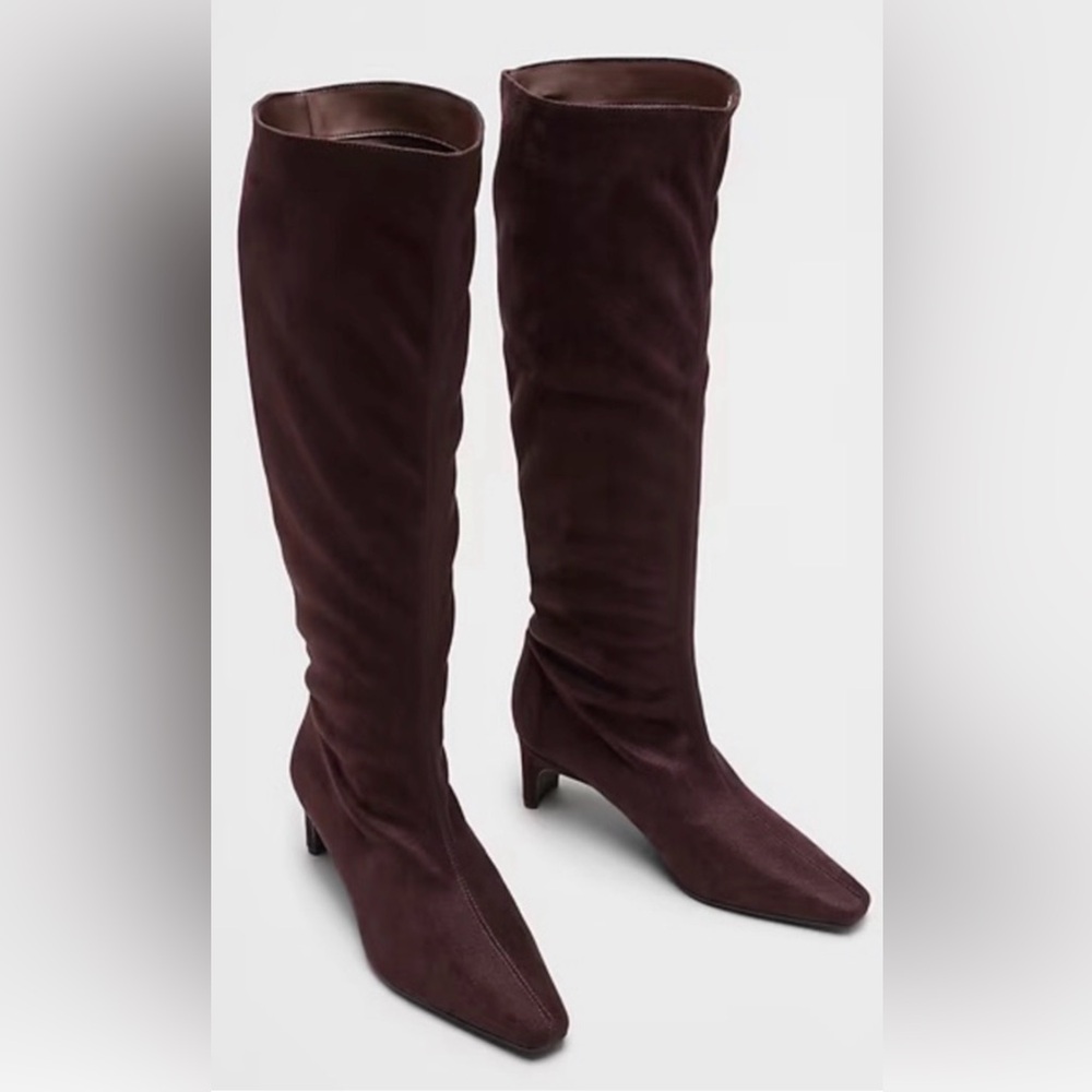 Banana Republic Brown Faux-Suede Slouch Boots sz7